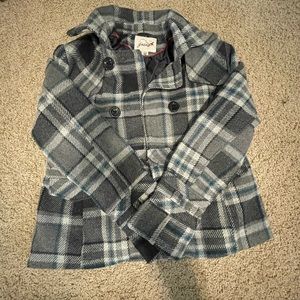 BRAND: grane SIZE: XL  super cute blue, grey, black, flannel shacket